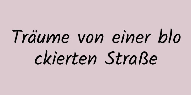 Träume von einer blockierten Straße