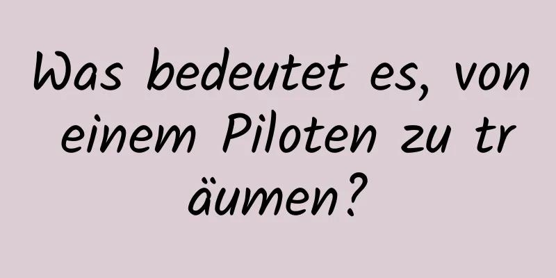 Was bedeutet es, von einem Piloten zu träumen?