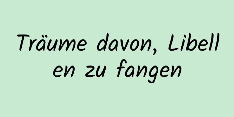 Träume davon, Libellen zu fangen