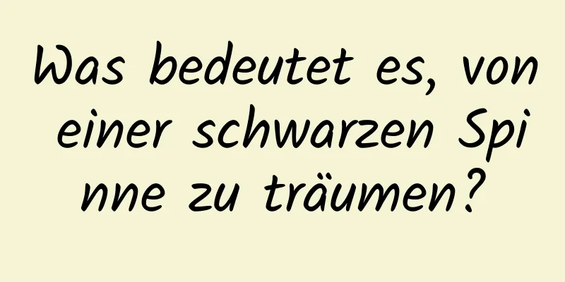 Was bedeutet es, von einer schwarzen Spinne zu träumen?