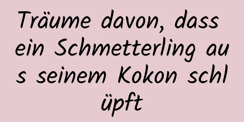 Träume davon, dass ein Schmetterling aus seinem Kokon schlüpft