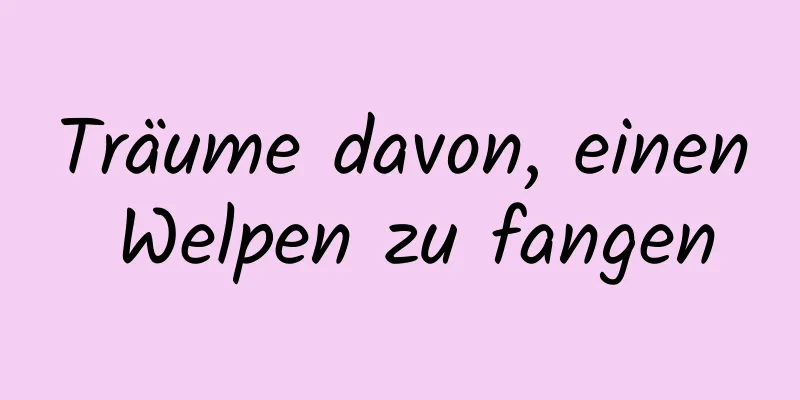 Träume davon, einen Welpen zu fangen