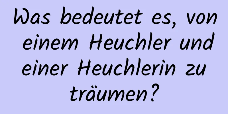 Was bedeutet es, von einem Heuchler und einer Heuchlerin zu träumen?