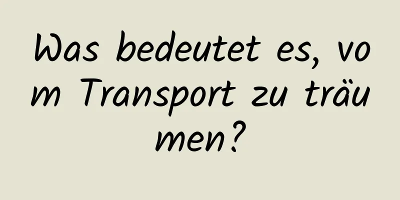 Was bedeutet es, vom Transport zu träumen?