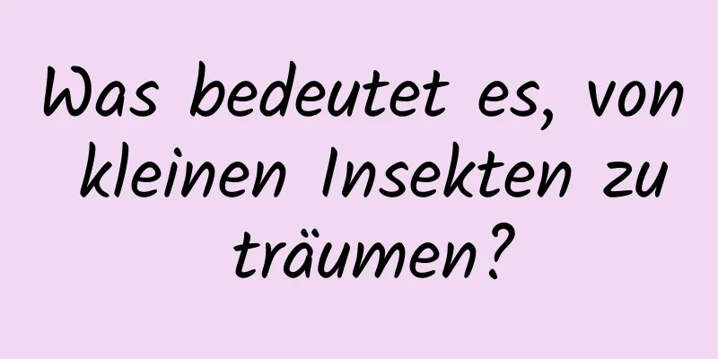 Was bedeutet es, von kleinen Insekten zu träumen?