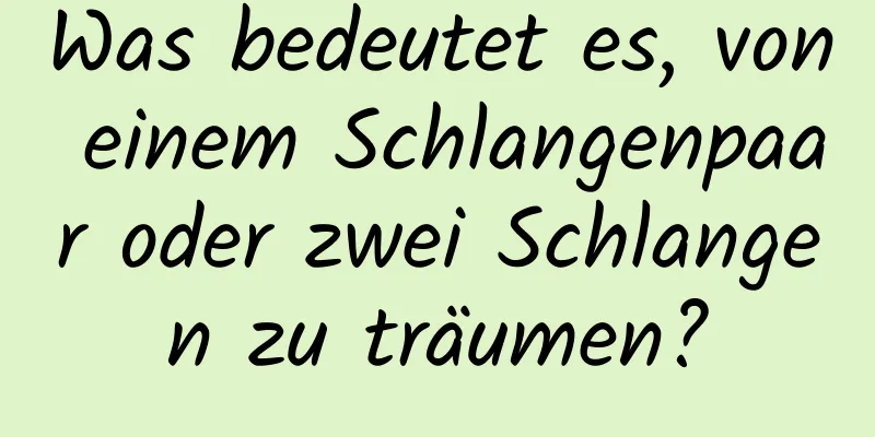 Was bedeutet es, von einem Schlangenpaar oder zwei Schlangen zu träumen?