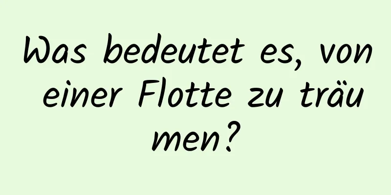 Was bedeutet es, von einer Flotte zu träumen?