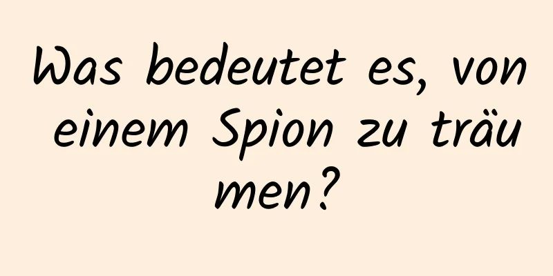 Was bedeutet es, von einem Spion zu träumen?