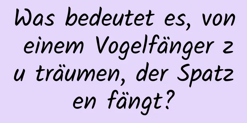 Was bedeutet es, von einem Vogelfänger zu träumen, der Spatzen fängt?