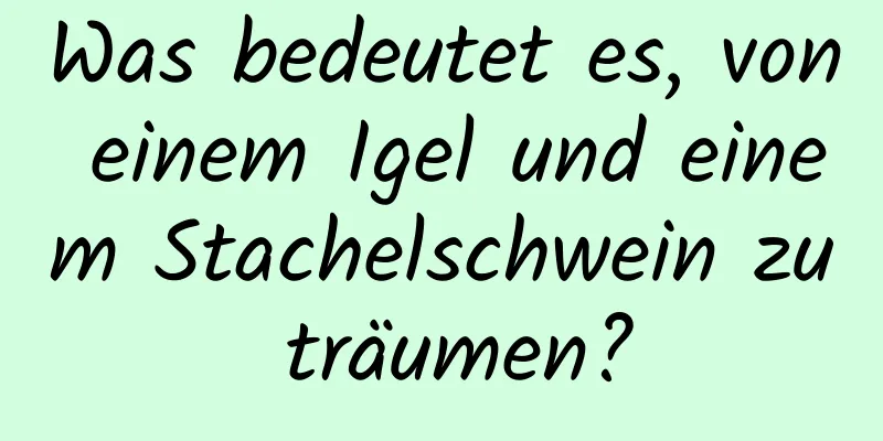 Was bedeutet es, von einem Igel und einem Stachelschwein zu träumen?