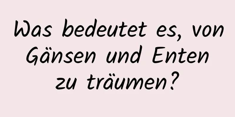 Was bedeutet es, von Gänsen und Enten zu träumen?