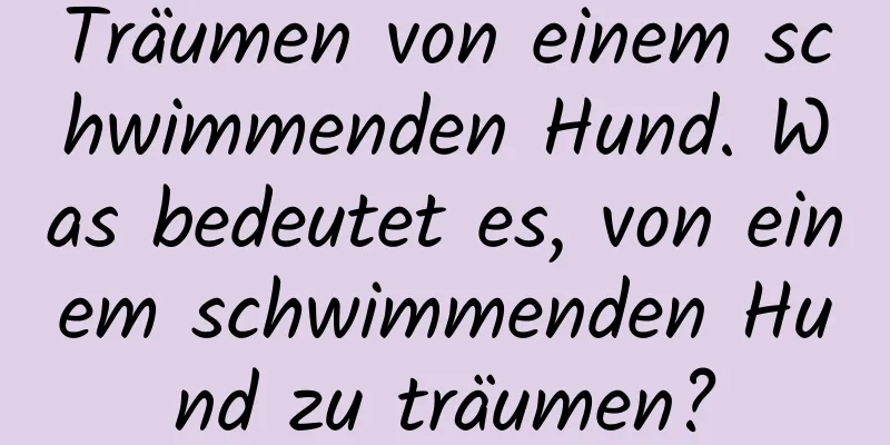 Träumen von einem schwimmenden Hund. Was bedeutet es, von einem schwimmenden Hund zu träumen?