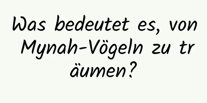 Was bedeutet es, von Mynah-Vögeln zu träumen?