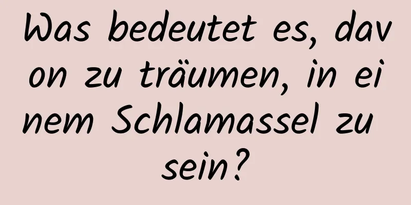 Was bedeutet es, davon zu träumen, in einem Schlamassel zu sein?