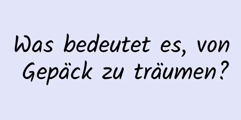 Was bedeutet es, von Gepäck zu träumen?