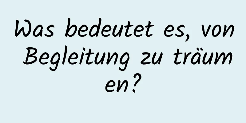 Was bedeutet es, von Begleitung zu träumen?