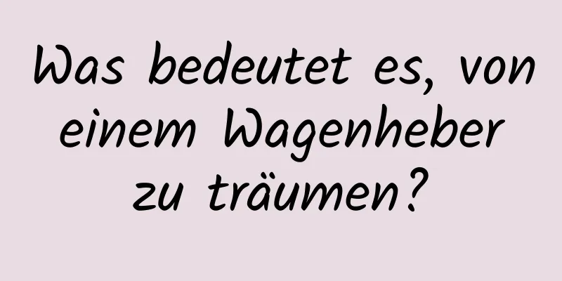 Was bedeutet es, von einem Wagenheber zu träumen?