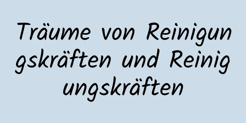 Träume von Reinigungskräften und Reinigungskräften