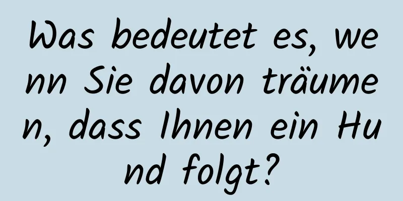 Was bedeutet es, wenn Sie davon träumen, dass Ihnen ein Hund folgt?