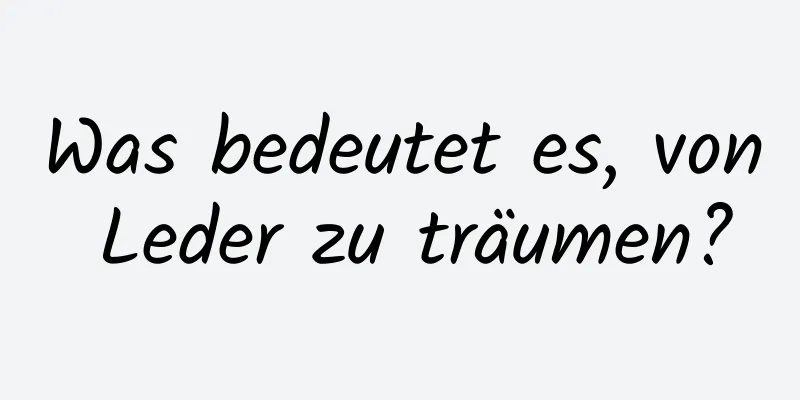 Was bedeutet es, von Leder zu träumen?