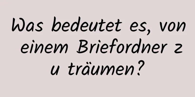 Was bedeutet es, von einem Briefordner zu träumen?