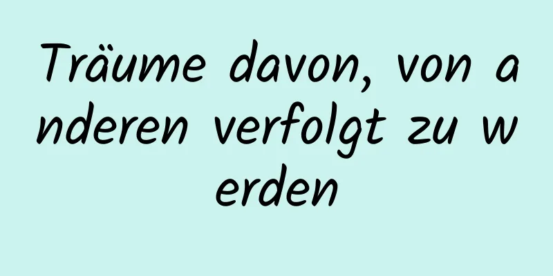 Träume davon, von anderen verfolgt zu werden