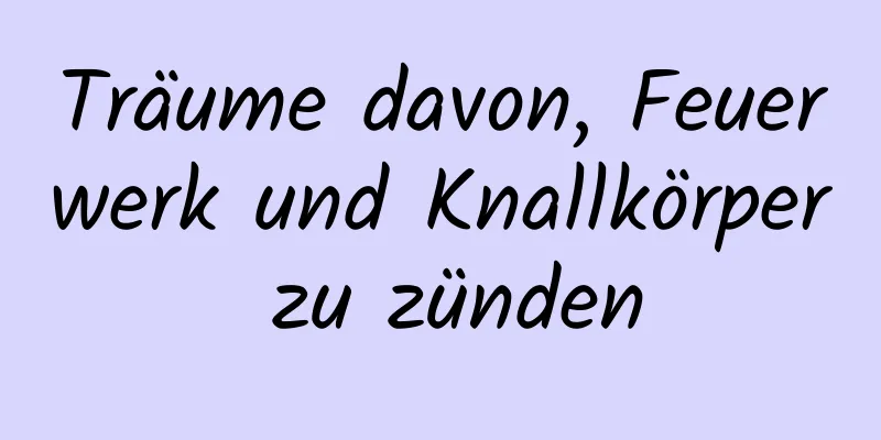 Träume davon, Feuerwerk und Knallkörper zu zünden