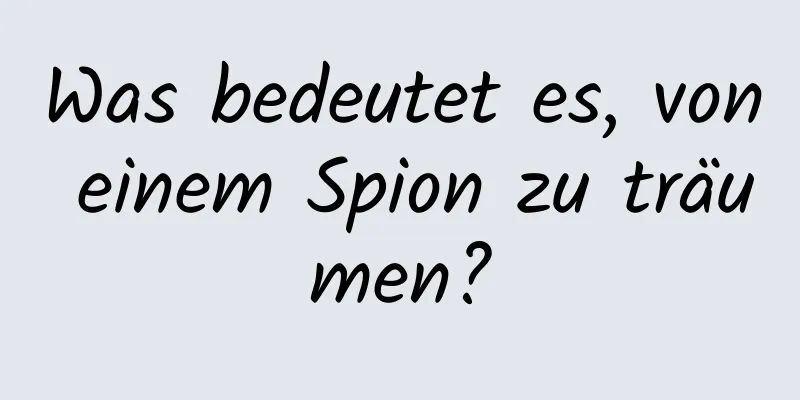 Was bedeutet es, von einem Spion zu träumen?