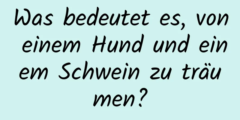 Was bedeutet es, von einem Hund und einem Schwein zu träumen?