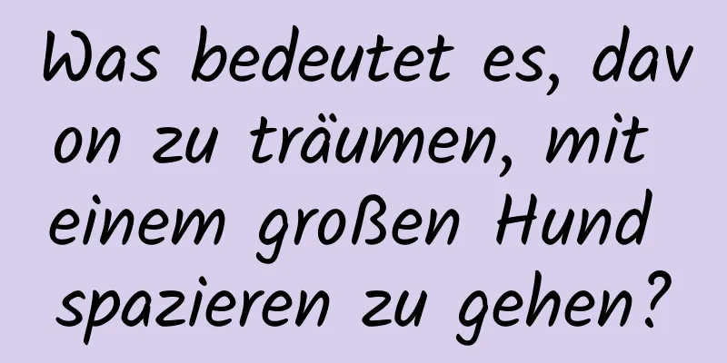 Was bedeutet es, davon zu träumen, mit einem großen Hund spazieren zu gehen?