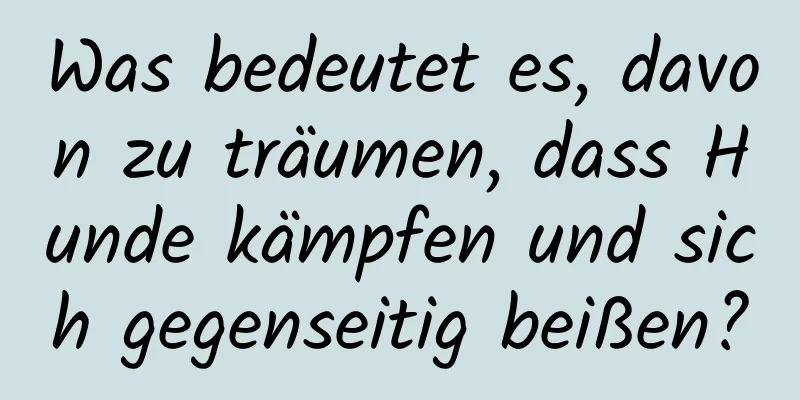 Was bedeutet es, davon zu träumen, dass Hunde kämpfen und sich gegenseitig beißen?