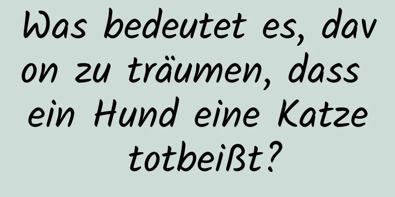 Was bedeutet es, davon zu träumen, dass ein Hund eine Katze totbeißt?