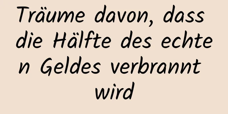 Träume davon, dass die Hälfte des echten Geldes verbrannt wird