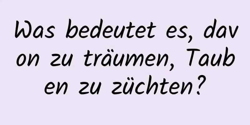 Was bedeutet es, davon zu träumen, Tauben zu züchten?