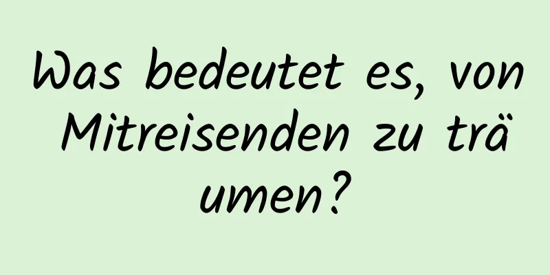 Was bedeutet es, von Mitreisenden zu träumen?