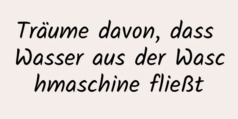 Träume davon, dass Wasser aus der Waschmaschine fließt