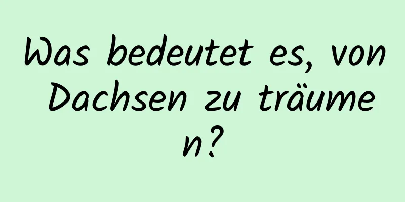 Was bedeutet es, von Dachsen zu träumen?