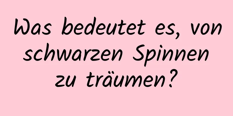 Was bedeutet es, von schwarzen Spinnen zu träumen?