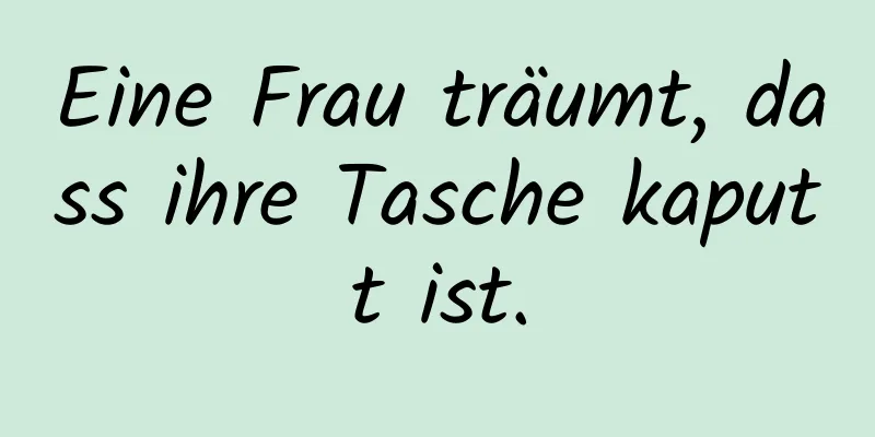 Eine Frau träumt, dass ihre Tasche kaputt ist.