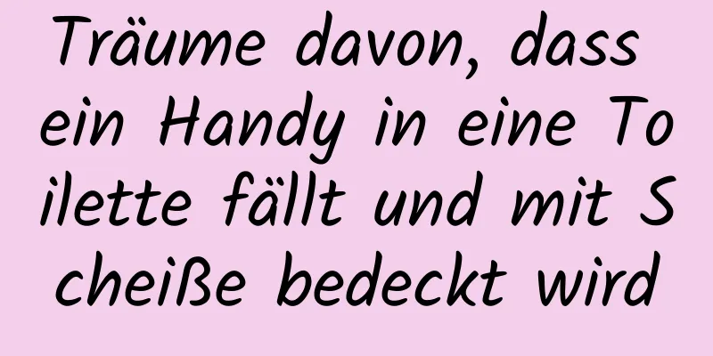 Träume davon, dass ein Handy in eine Toilette fällt und mit Scheiße bedeckt wird