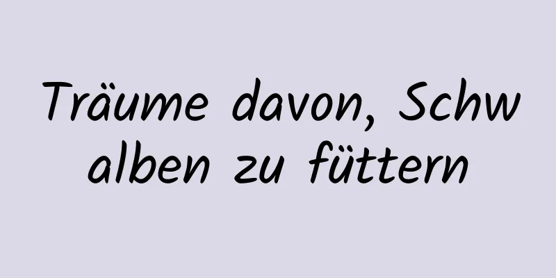 Träume davon, Schwalben zu füttern