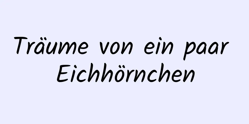 Träume von ein paar Eichhörnchen