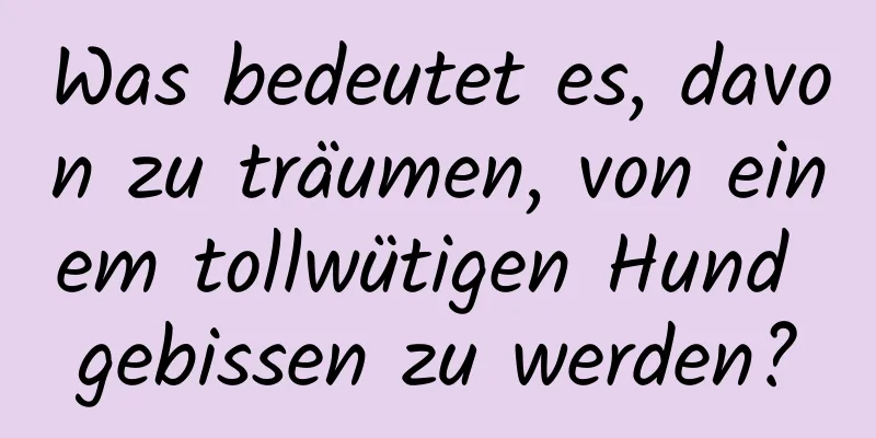 Was bedeutet es, davon zu träumen, von einem tollwütigen Hund gebissen zu werden?