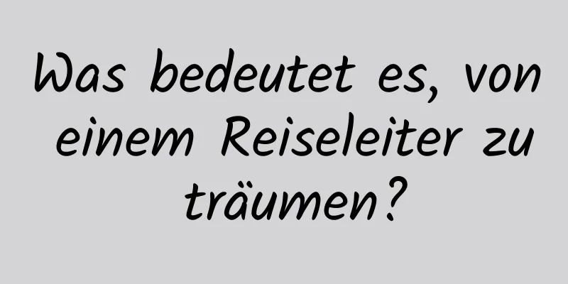 Was bedeutet es, von einem Reiseleiter zu träumen?