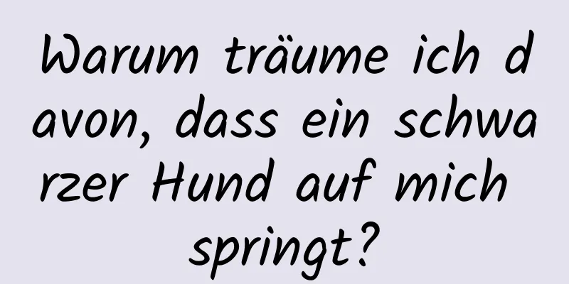 Warum träume ich davon, dass ein schwarzer Hund auf mich springt?