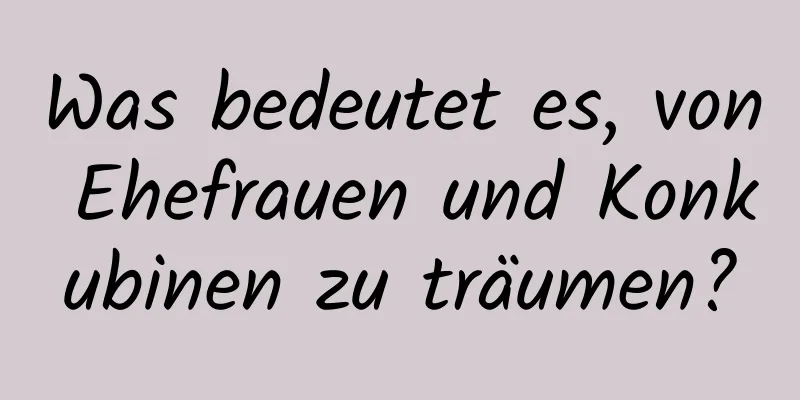 Was bedeutet es, von Ehefrauen und Konkubinen zu träumen?