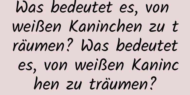 Was bedeutet es, von weißen Kaninchen zu träumen? Was bedeutet es, von weißen Kaninchen zu träumen?