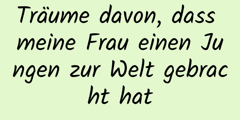 Träume davon, dass meine Frau einen Jungen zur Welt gebracht hat