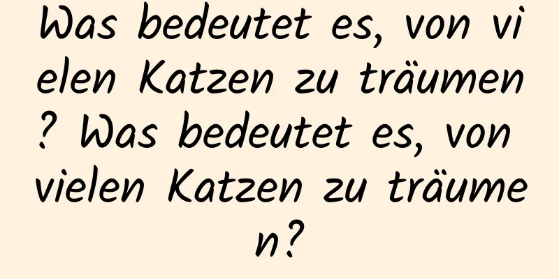 Was bedeutet es, von vielen Katzen zu träumen? Was bedeutet es, von vielen Katzen zu träumen?