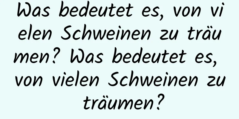 Was bedeutet es, von vielen Schweinen zu träumen? Was bedeutet es, von vielen Schweinen zu träumen?